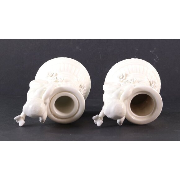 Avon China Cherub Angels Vintage Candlestick Holders Set Of 2 1990s - Picture 8 of 10